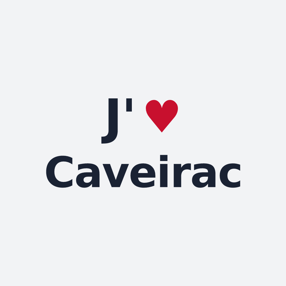 Poster personnalisé Caveirac — design « J'aime Caveirac » imprimé sur le poster
