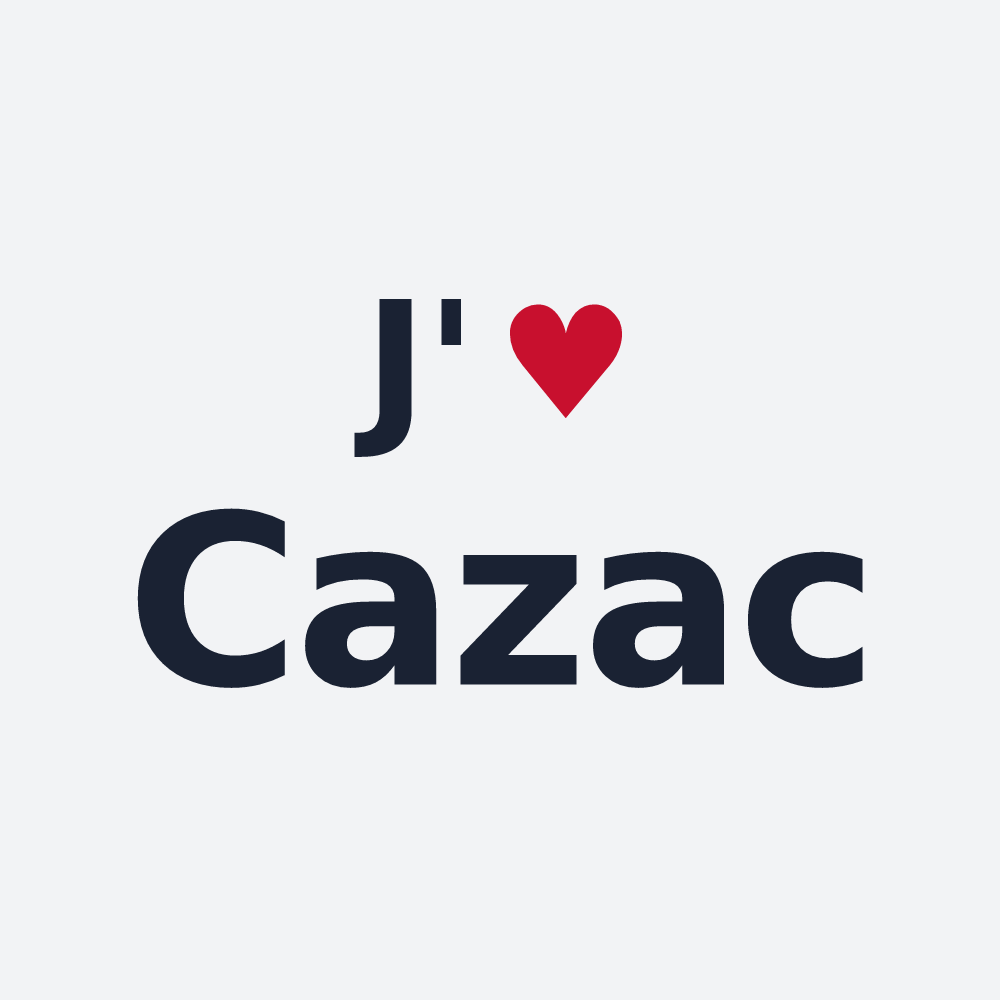 Poster personnalisé Cazac — design « J'aime Cazac » imprimé sur le poster