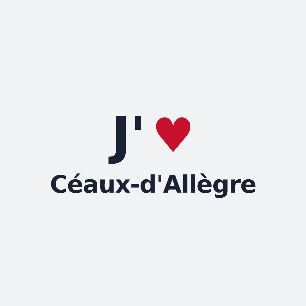 Poster personnalisé Céaux-d'Allègre — design « J'aime Céaux-d'Allègre » imprimé sur le poster