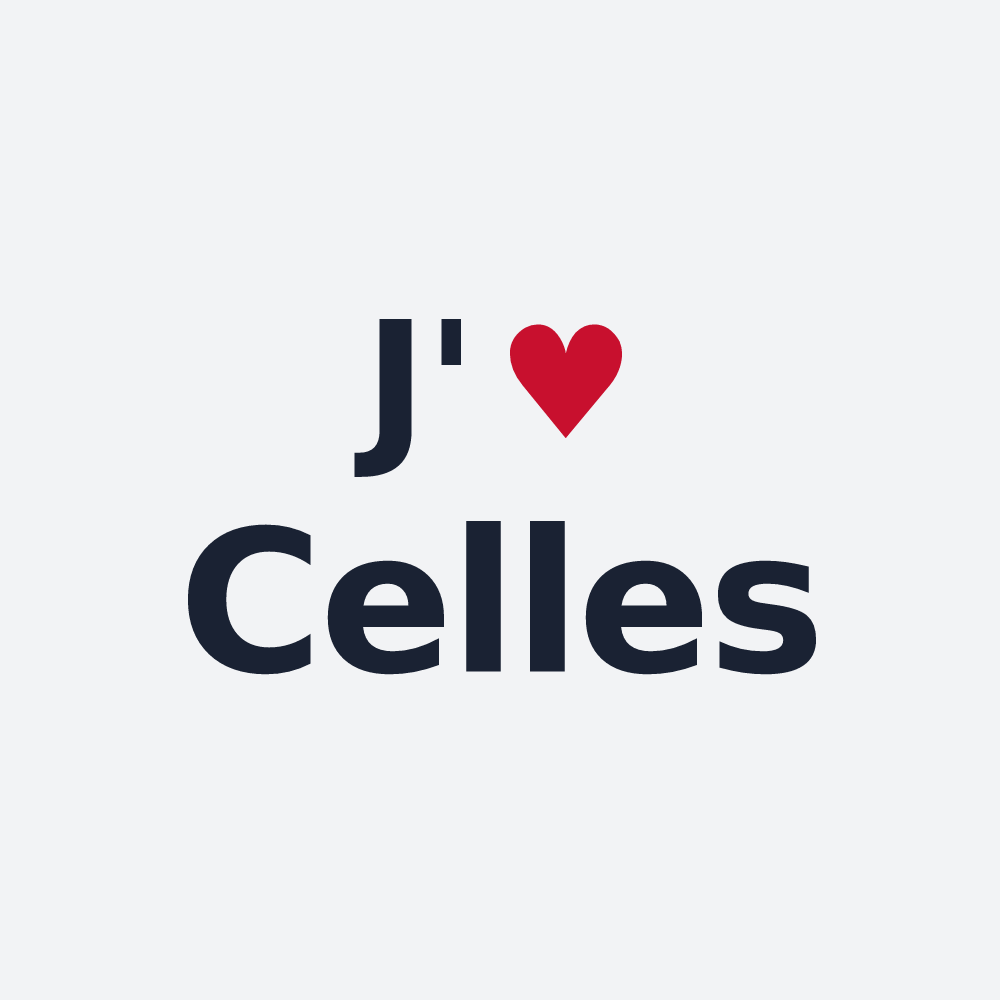 Poster personnalisé Celles — design « J'aime Celles » imprimé sur le poster