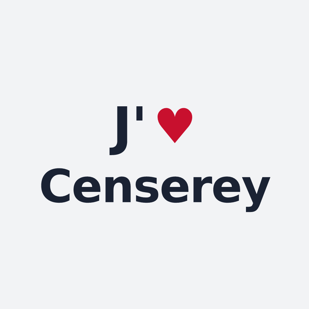 Poster personnalisé Censerey — design « J'aime Censerey » imprimé sur le poster