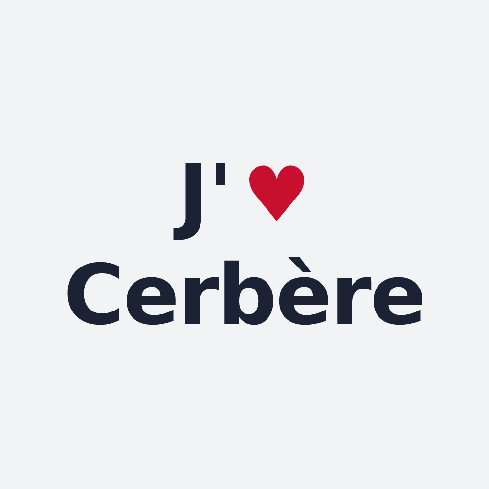 Poster personnalisé Cerbère — design J'aime Cerbère