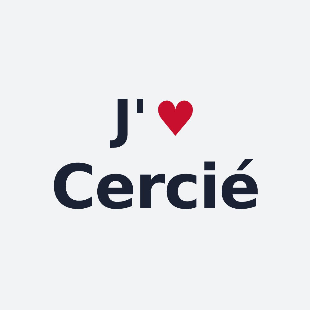 Poster personnalisé Cercié — design « J'aime Cercié » imprimé sur le poster