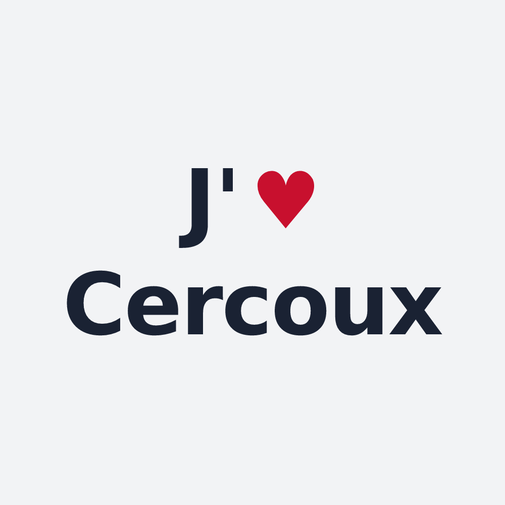 Poster personnalisé Cercoux — design « J'aime Cercoux » imprimé sur le poster