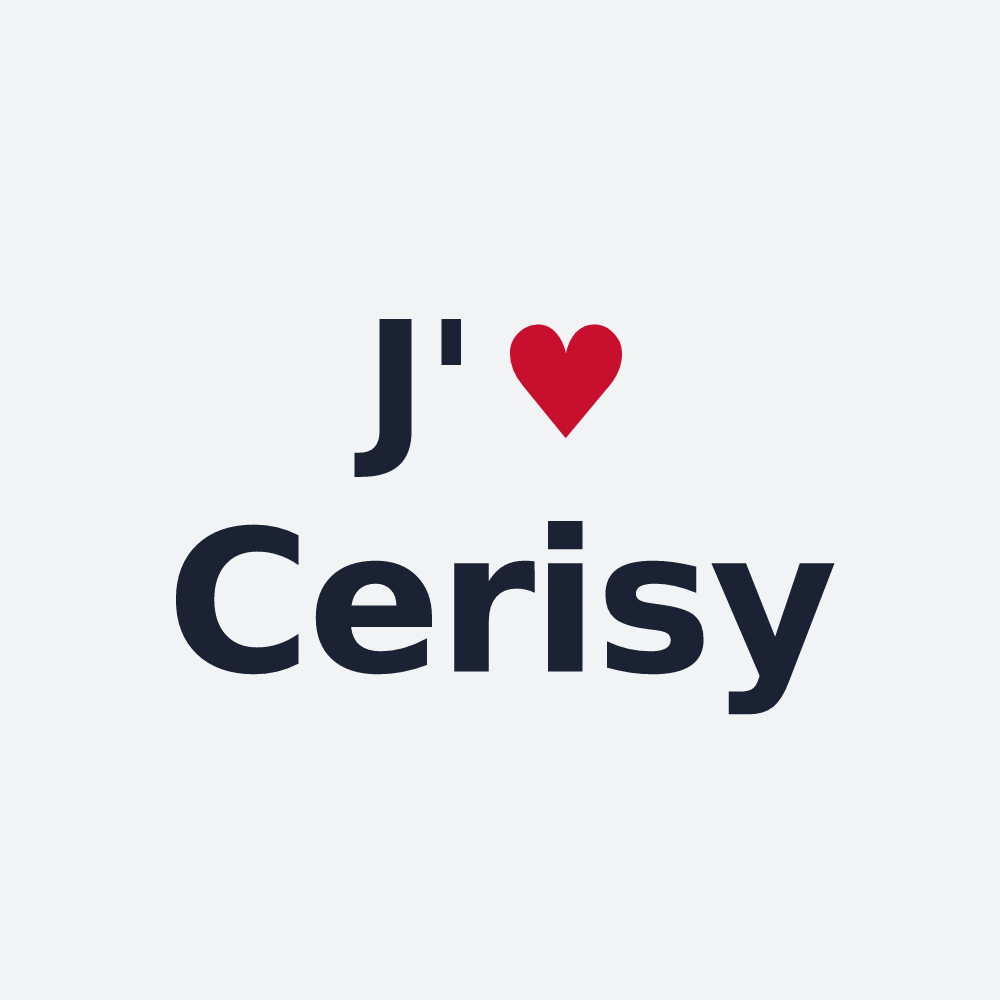 Poster personnalisé Cerisy — design J'aime Cerisy