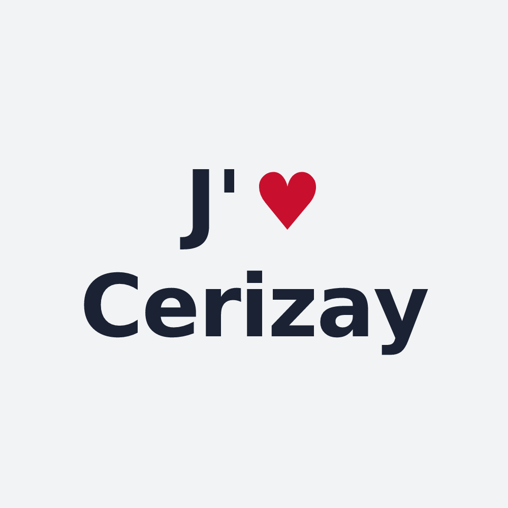 Poster personnalisé Cerizay — design « J'aime Cerizay » imprimé sur le poster