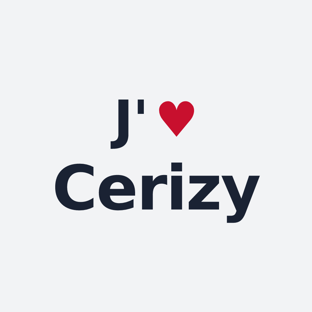 Poster personnalisé Cerizy — design « J'aime Cerizy » imprimé sur le poster