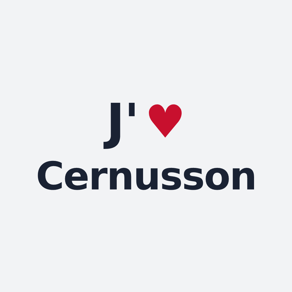 Poster personnalisé Cernusson — design « J'aime Cernusson » imprimé sur le poster