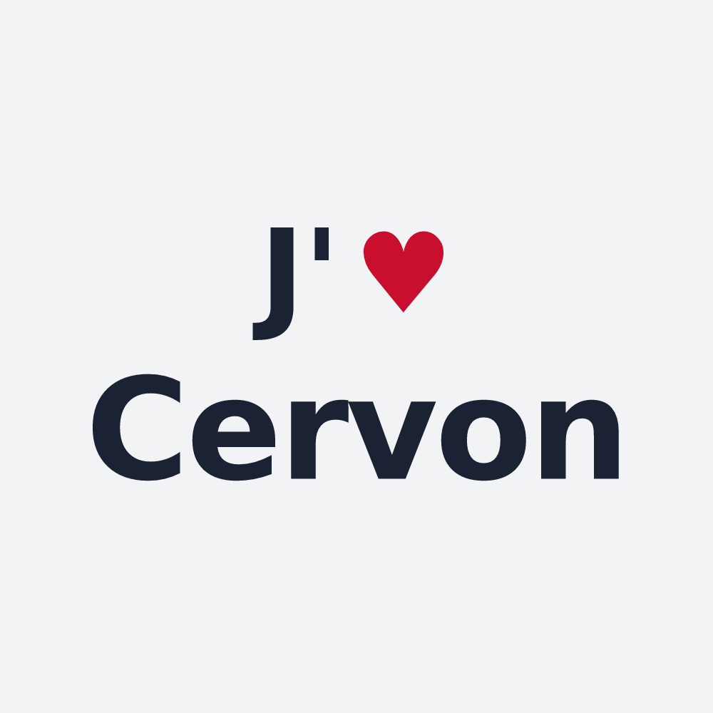 Poster personnalisé Cervon — design « J'aime Cervon » imprimé sur le poster