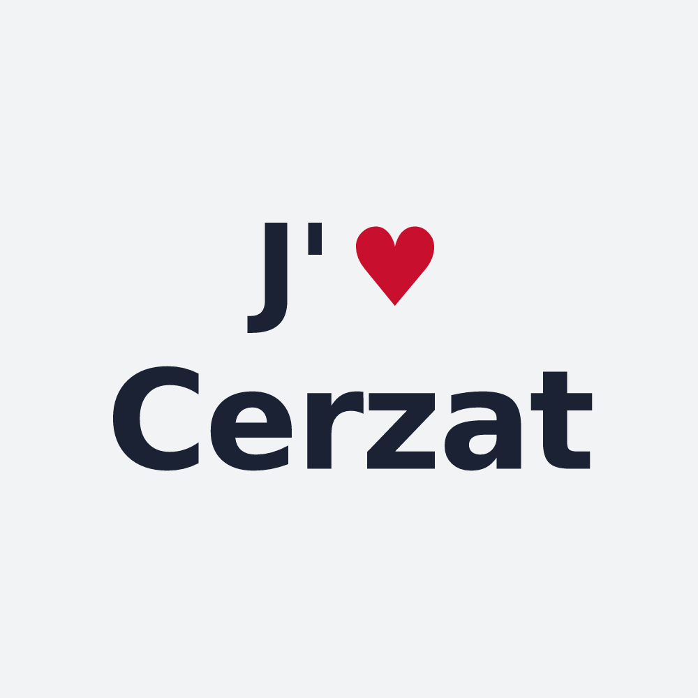 Poster personnalisé Cerzat — design « J'aime Cerzat » imprimé sur le poster