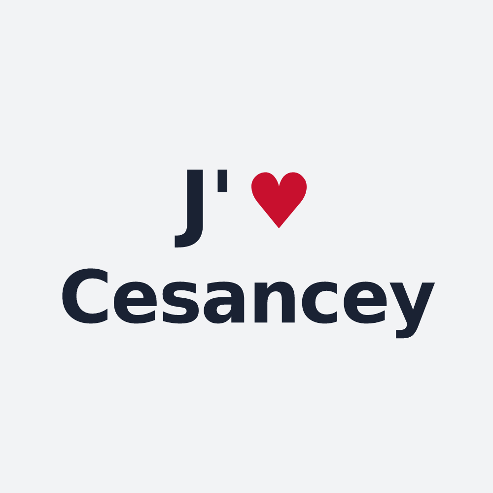 Poster personnalisé Cesancey — design « J'aime Cesancey » imprimé sur le poster