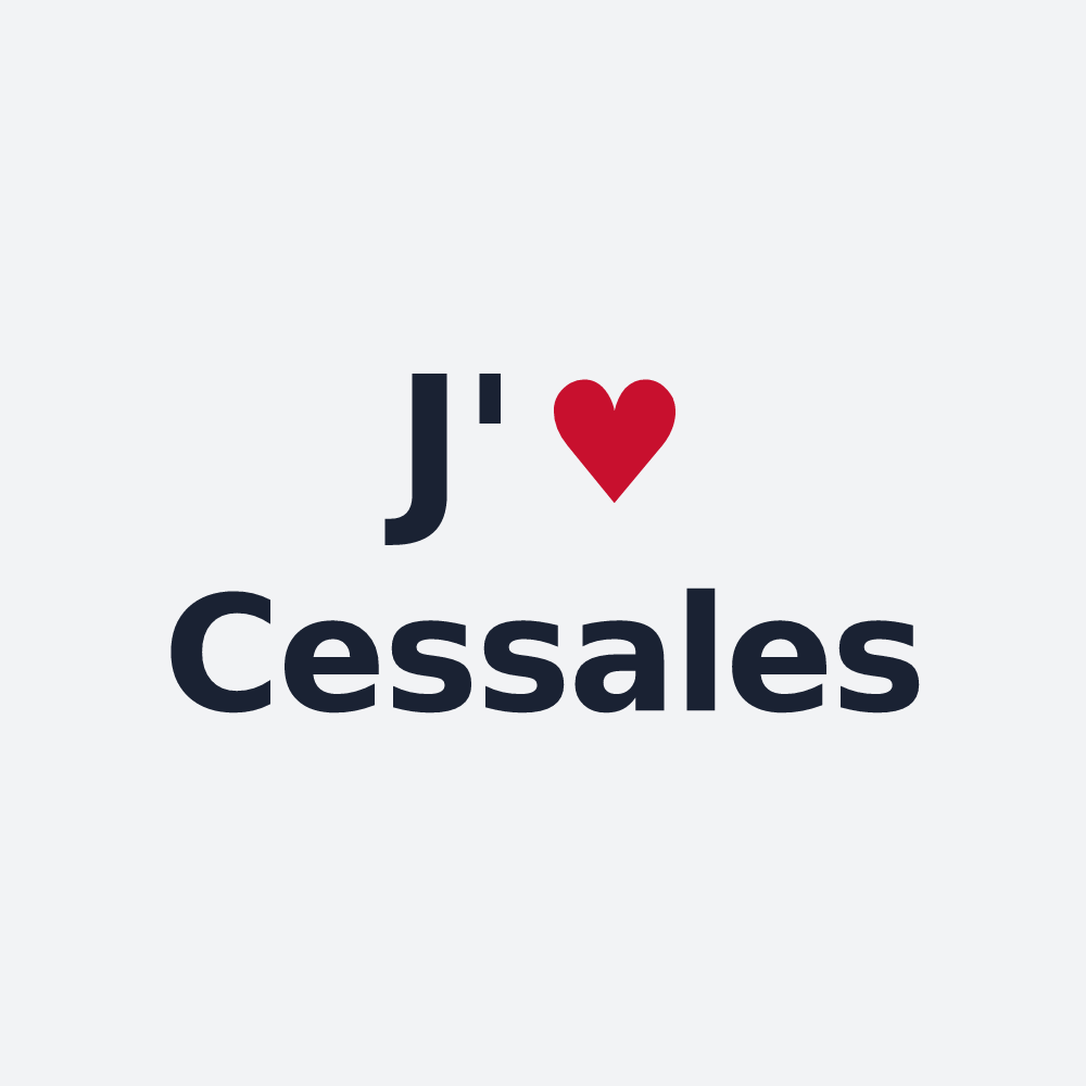 Poster personnalisé Cessales — design « J'aime Cessales » imprimé sur le poster