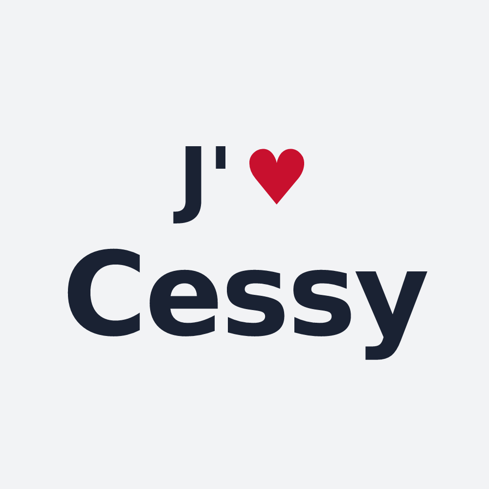 Poster personnalisé Cessy — design « J'aime Cessy » imprimé sur le poster