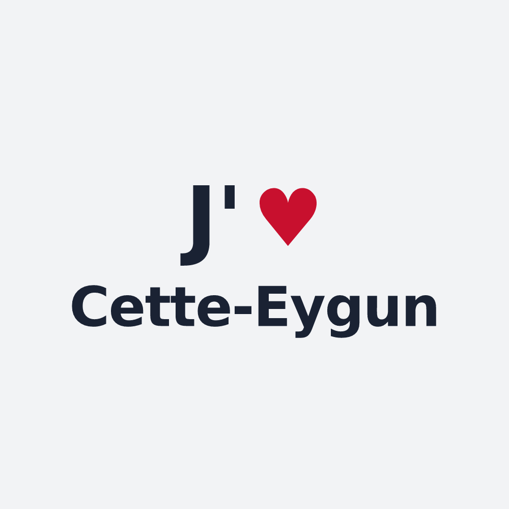 Poster personnalisé Cette-Eygun — design J'aime Cette-Eygun