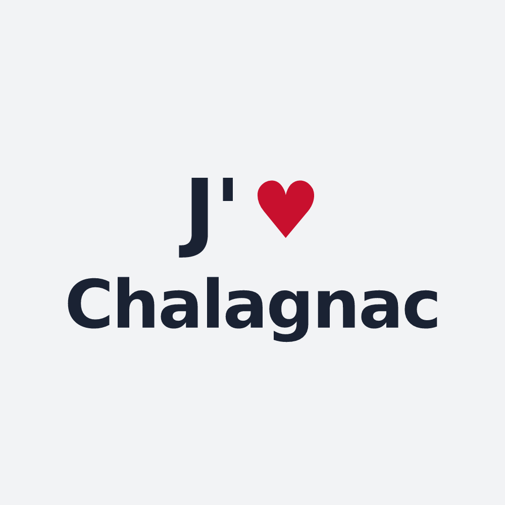 Poster personnalisé Chalagnac — design « J'aime Chalagnac » imprimé sur le poster