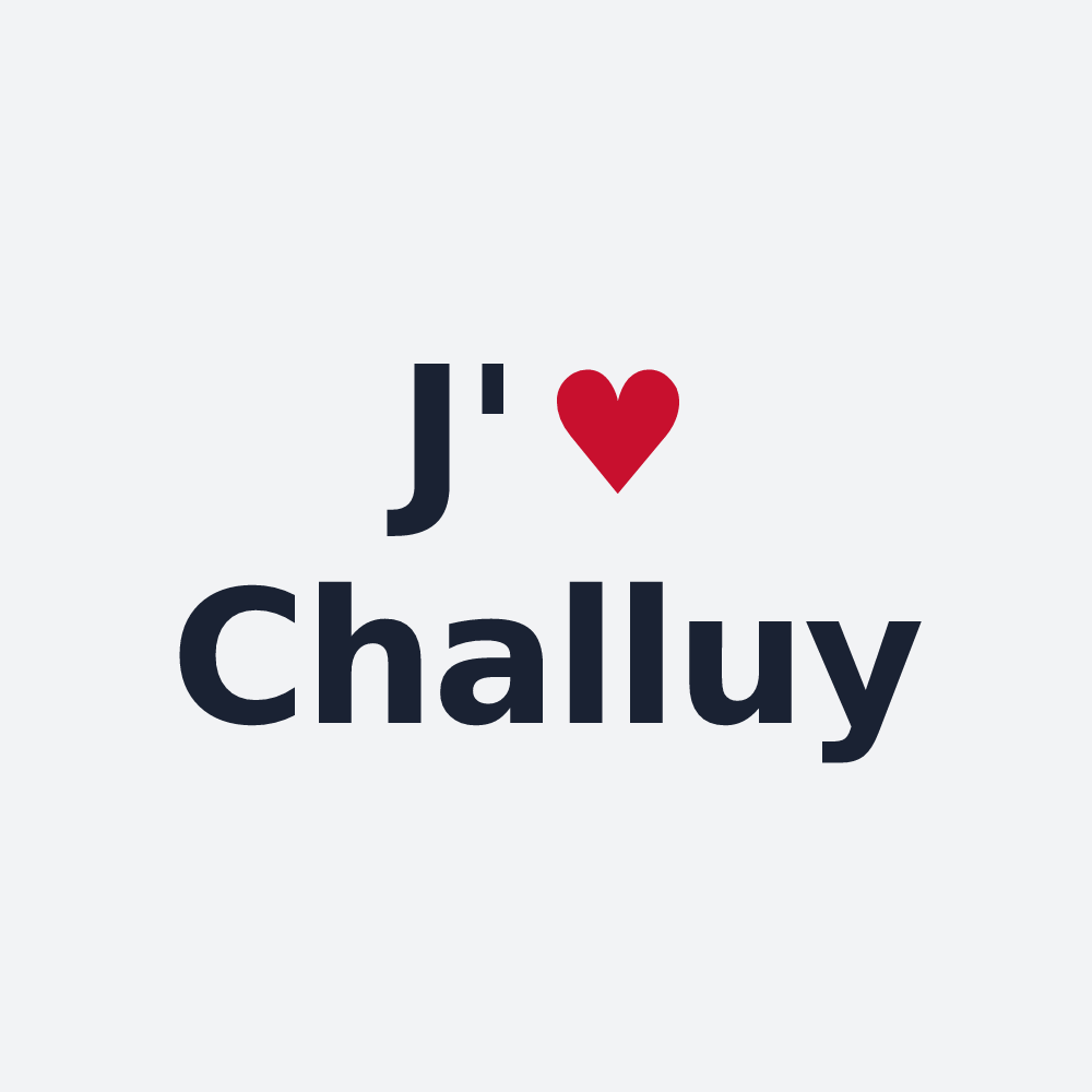 Poster personnalisé Challuy — design J'aime Challuy