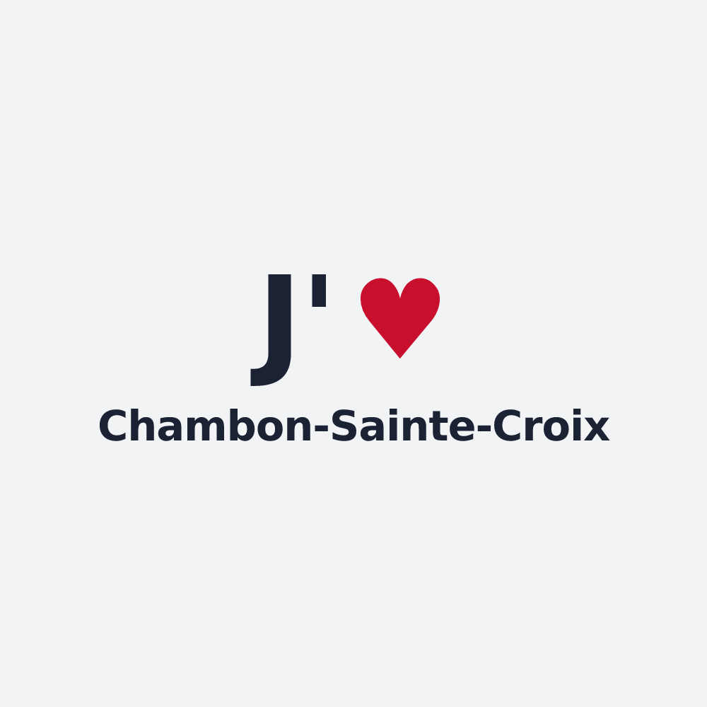 Poster personnalisé Chambon-Sainte-Croix — design « J'aime Chambon-Sainte-Croix » imprimé sur le poster