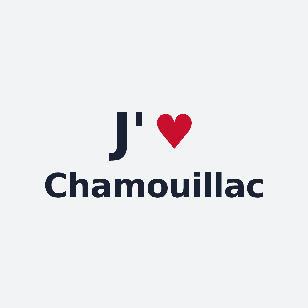 Poster personnalisé Chamouillac — design J'aime Chamouillac