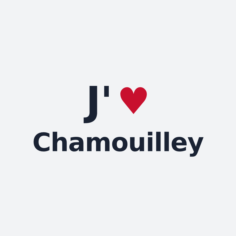 Poster personnalisé Chamouilley — design « J'aime Chamouilley » imprimé sur le poster