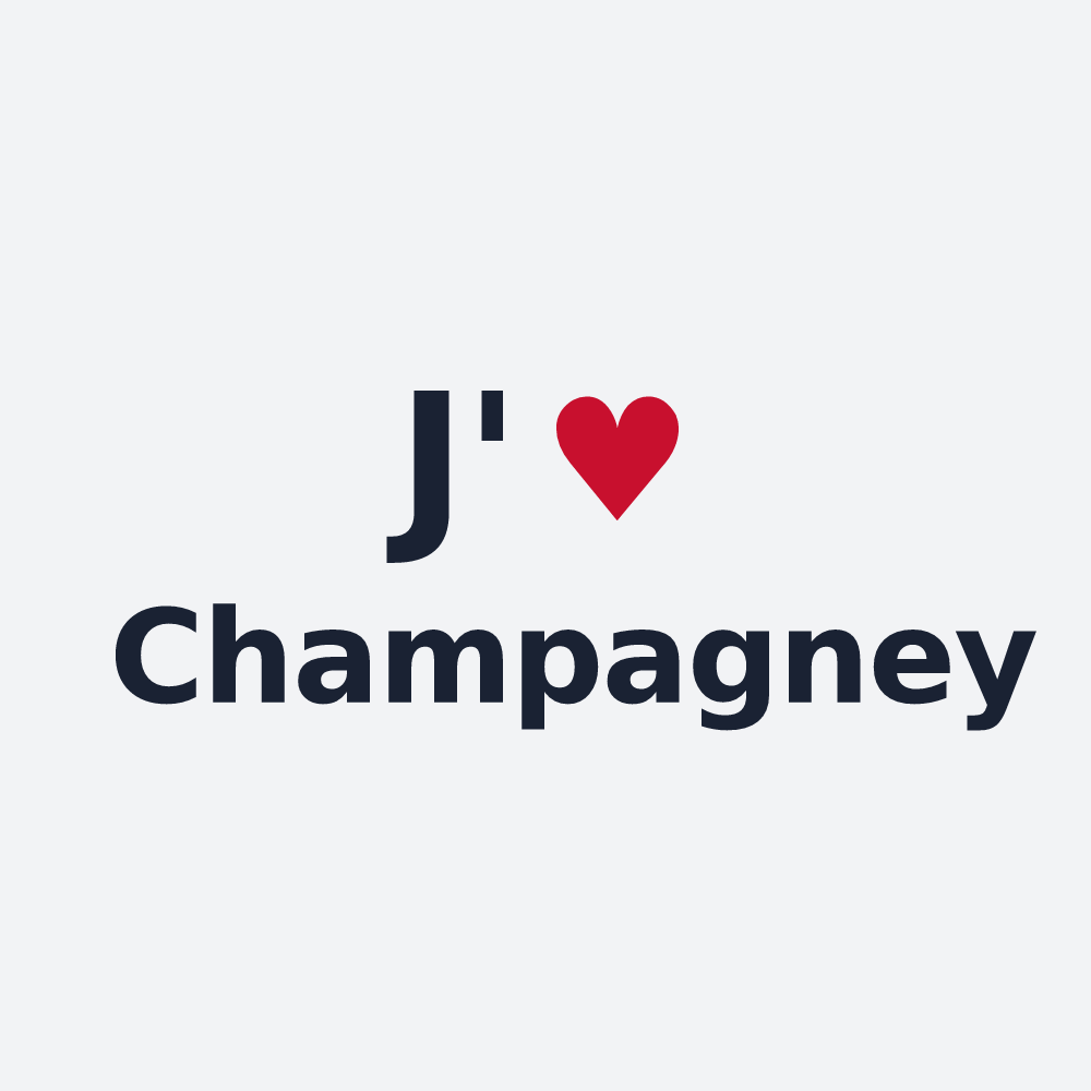 Poster personnalisé Champagney — design « J'aime Champagney » imprimé sur le poster