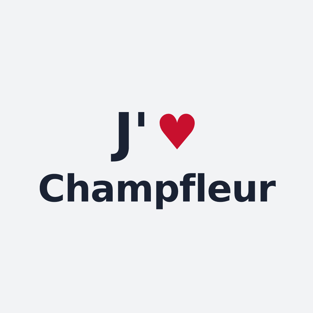 Poster personnalisé Champfleur — design « J'aime Champfleur » imprimé sur le poster