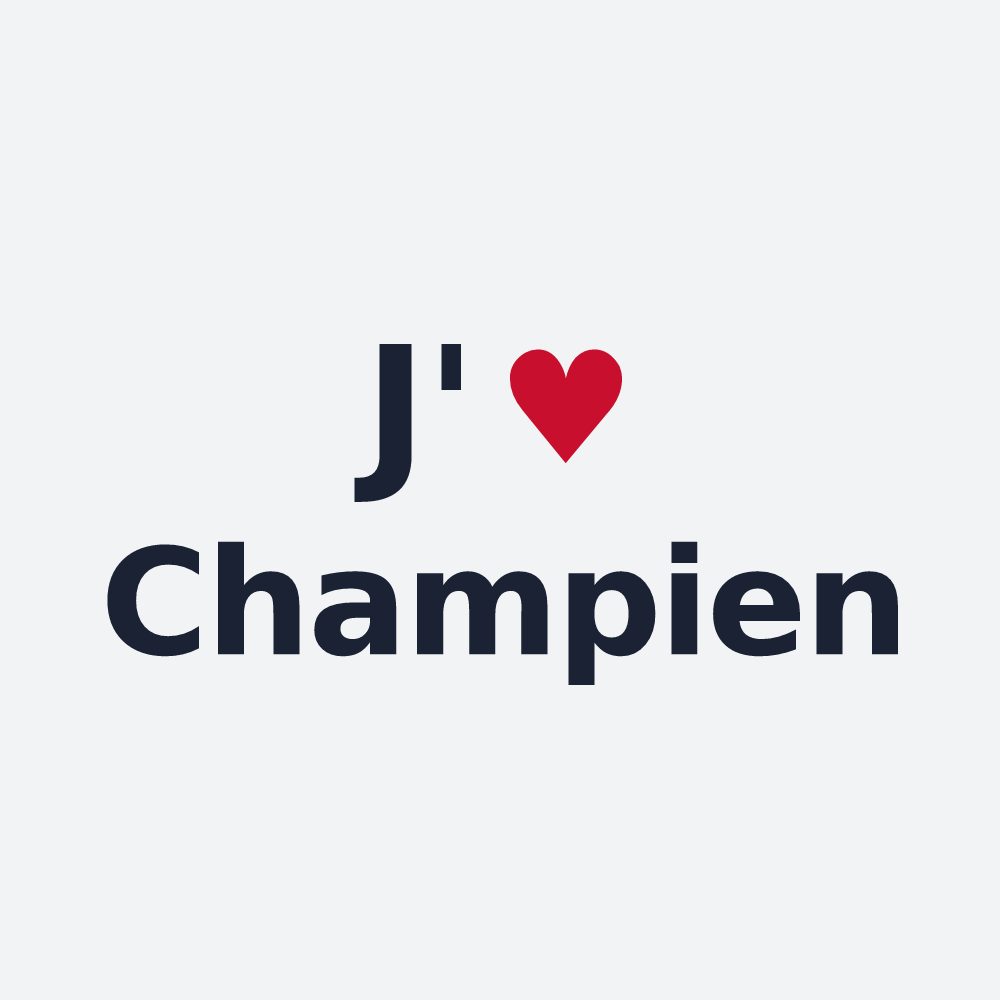 Poster personnalisé Champien — design « J'aime Champien » imprimé sur le poster
