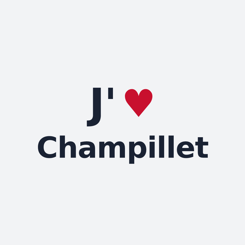 Poster personnalisé Champillet — design J'aime Champillet