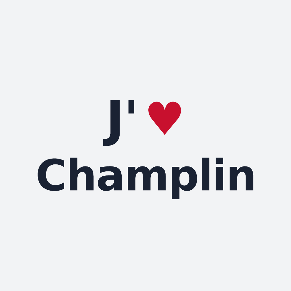 Poster personnalisé Champlin — design « J'aime Champlin » imprimé sur le poster
