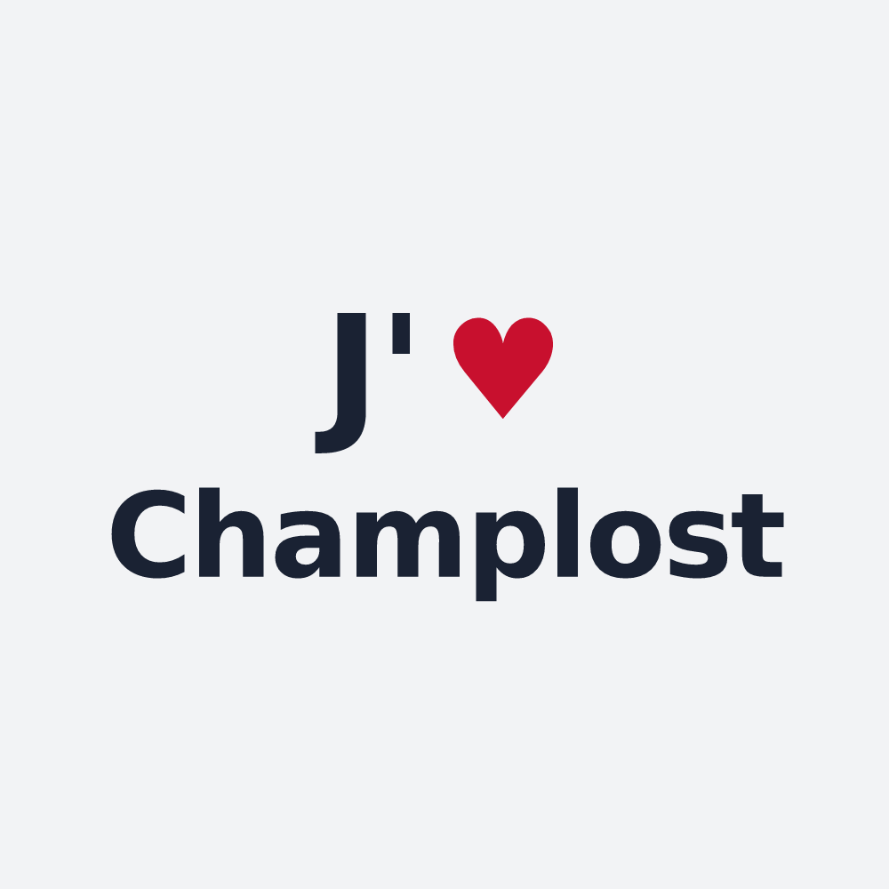 Poster personnalisé Champlost — design J'aime Champlost