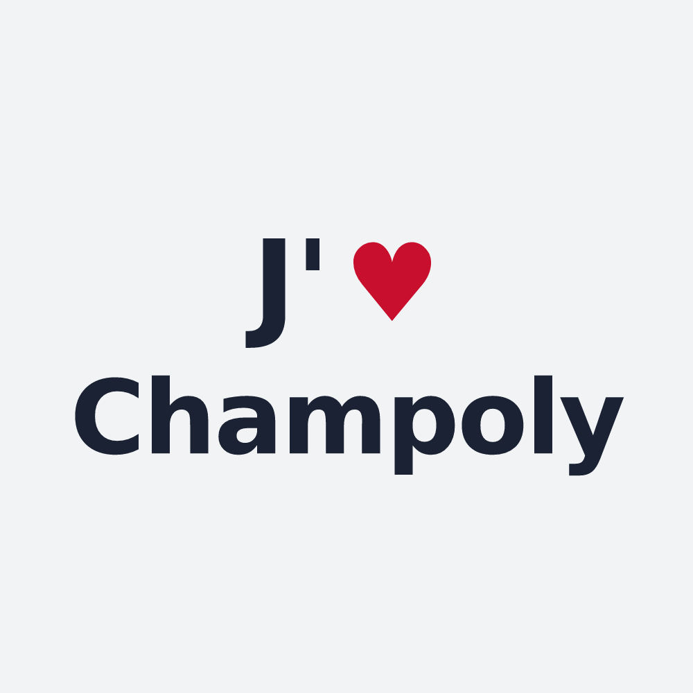 Poster personnalisé Champoly — design J'aime Champoly