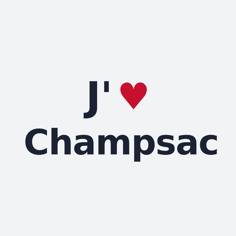 Poster personnalisé Champsac — design J'aime Champsac