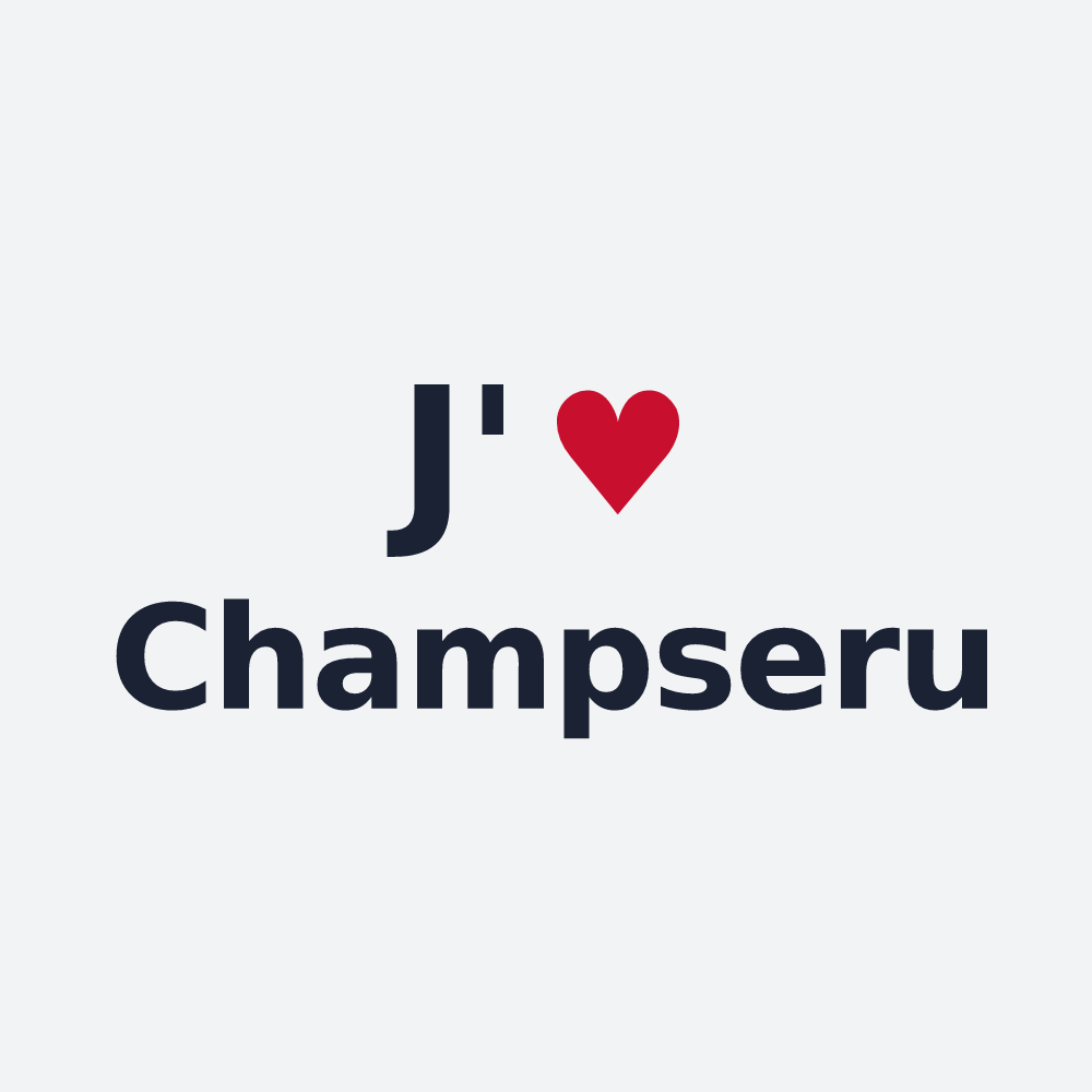 Poster personnalisé Champseru — design « J'aime Champseru » imprimé sur le poster
