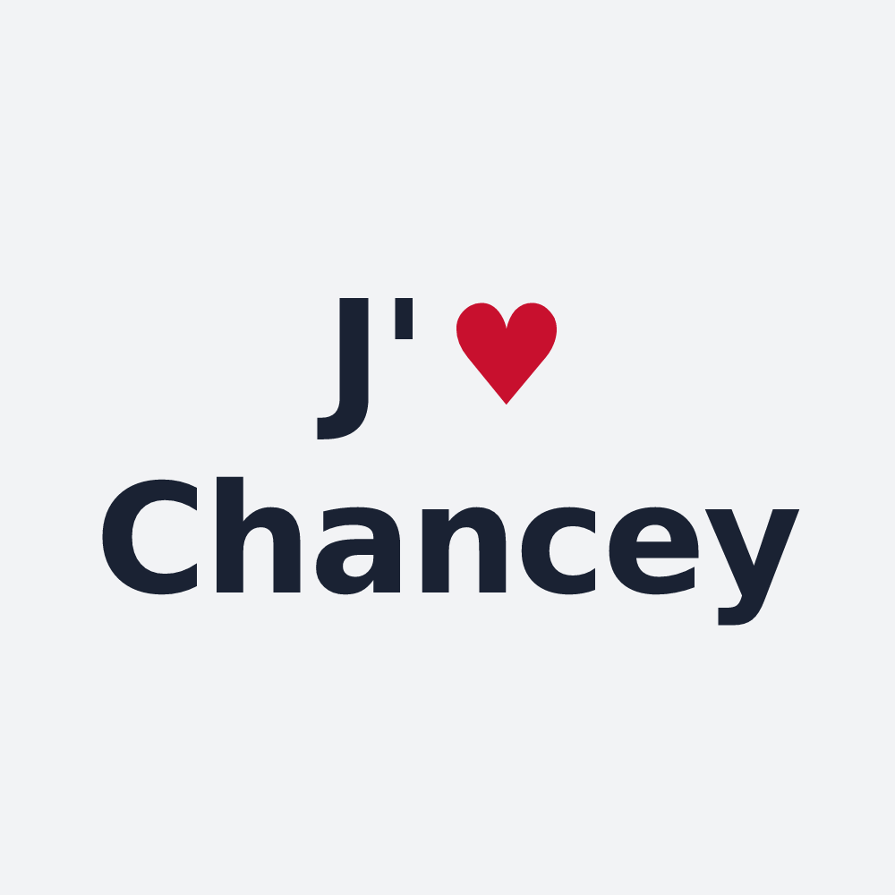 Poster personnalisé Chancey — design « J'aime Chancey » imprimé sur le poster