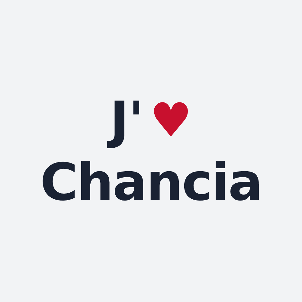Poster personnalisé Chancia — design « J'aime Chancia » imprimé sur le poster