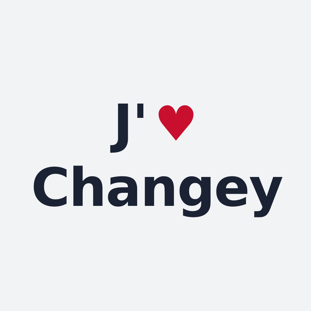 Poster personnalisé Changey — design « J'aime Changey » imprimé sur le poster