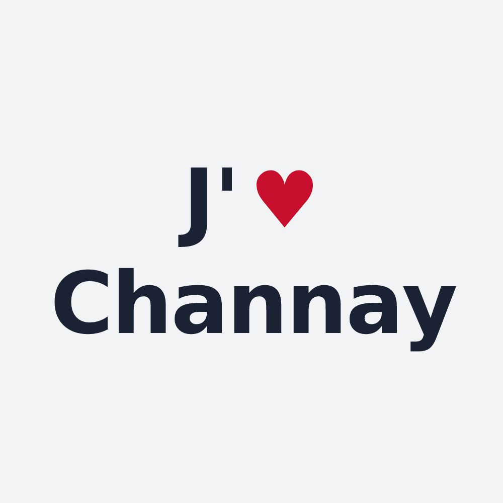 Poster personnalisé Channay — design « J'aime Channay » imprimé sur le poster