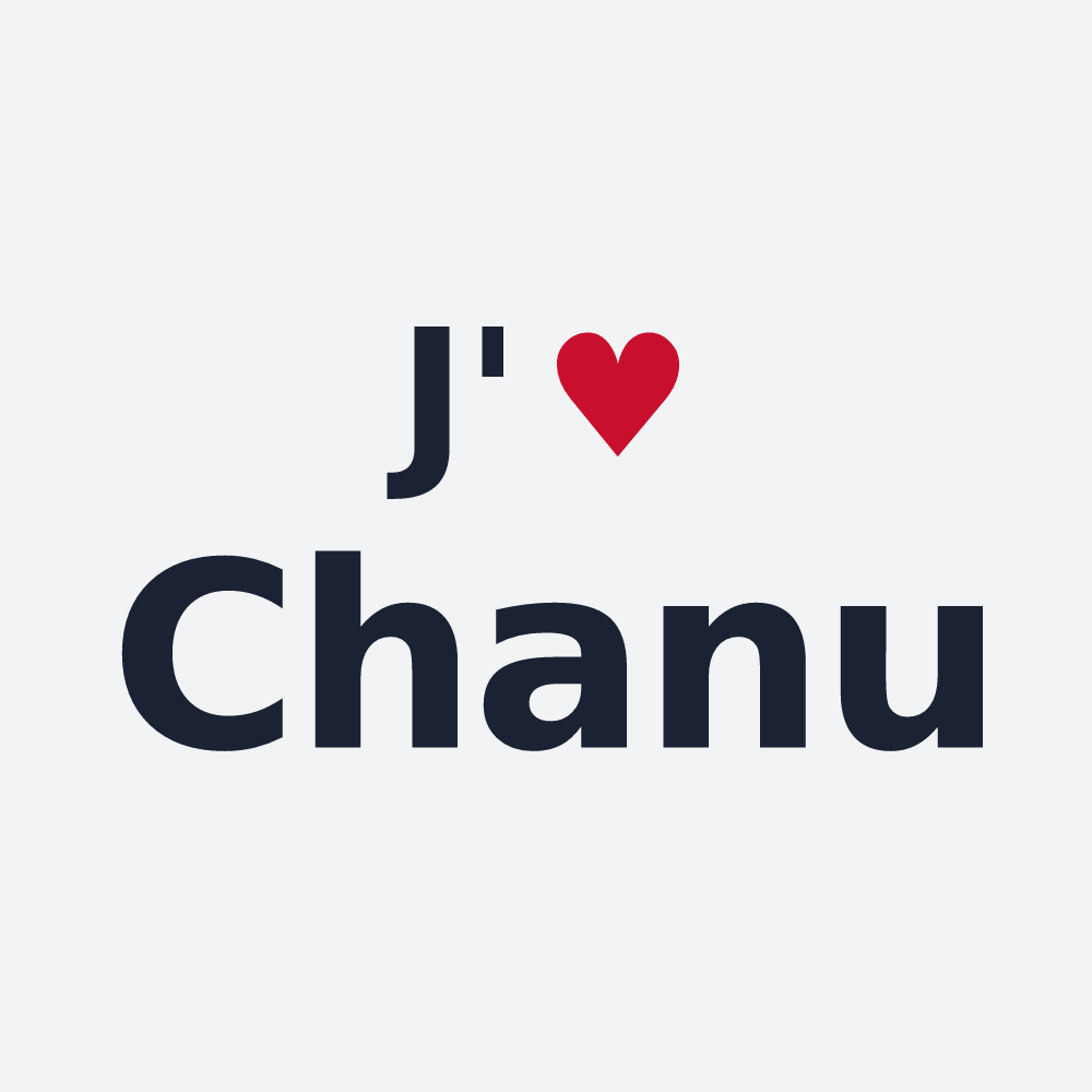 Poster personnalisé Chanu — design « J'aime Chanu » imprimé sur le poster