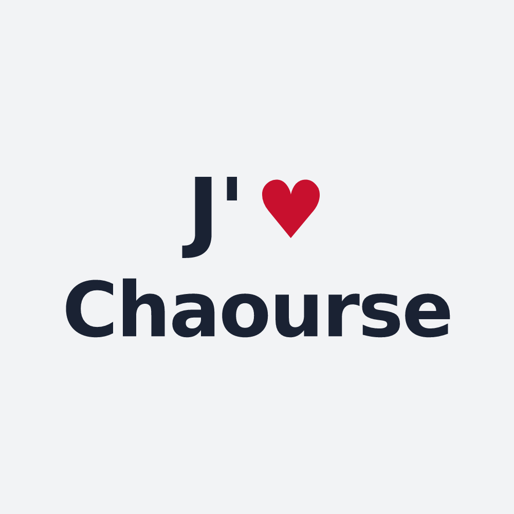 Poster personnalisé Chaourse — design J'aime Chaourse