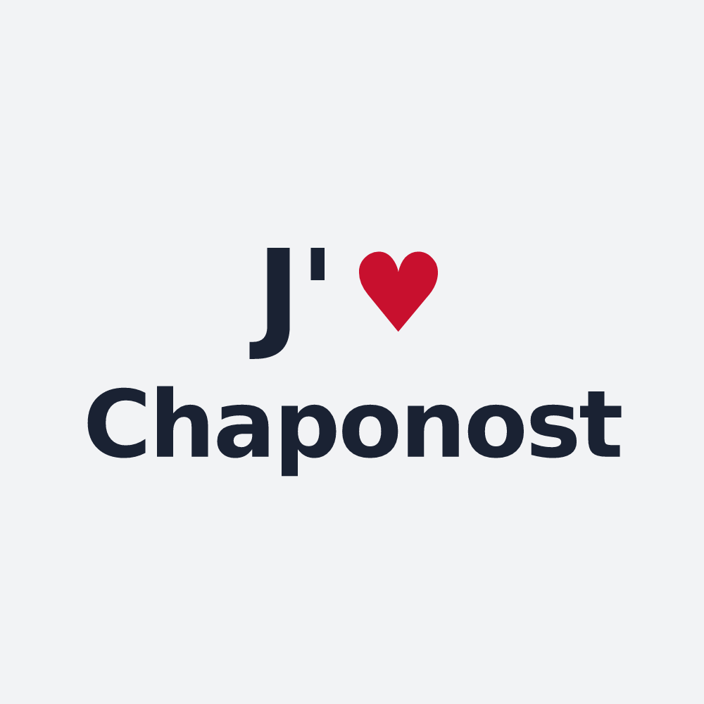 Poster personnalisé Chaponost — design J'aime Chaponost