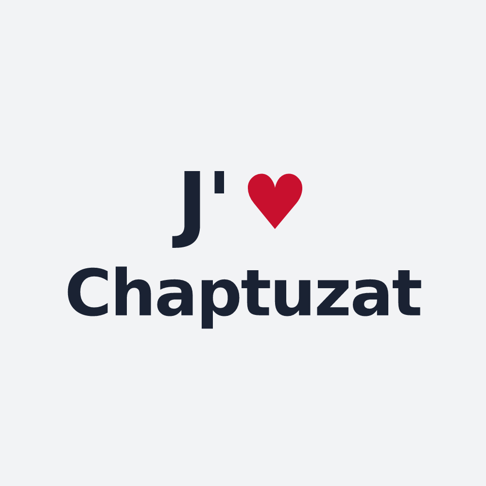 Poster personnalisé Chaptuzat — design « J'aime Chaptuzat » imprimé sur le poster