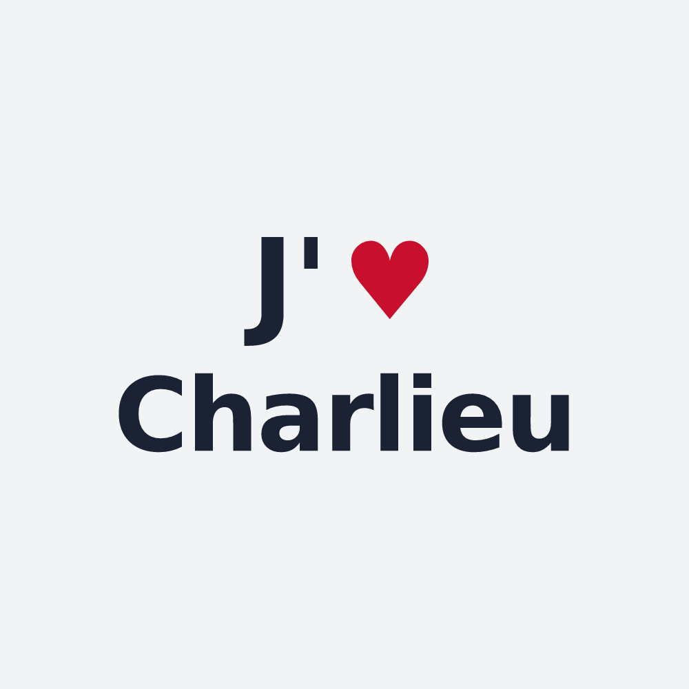 Poster personnalisé Charlieu — design « J'aime Charlieu » imprimé sur le poster