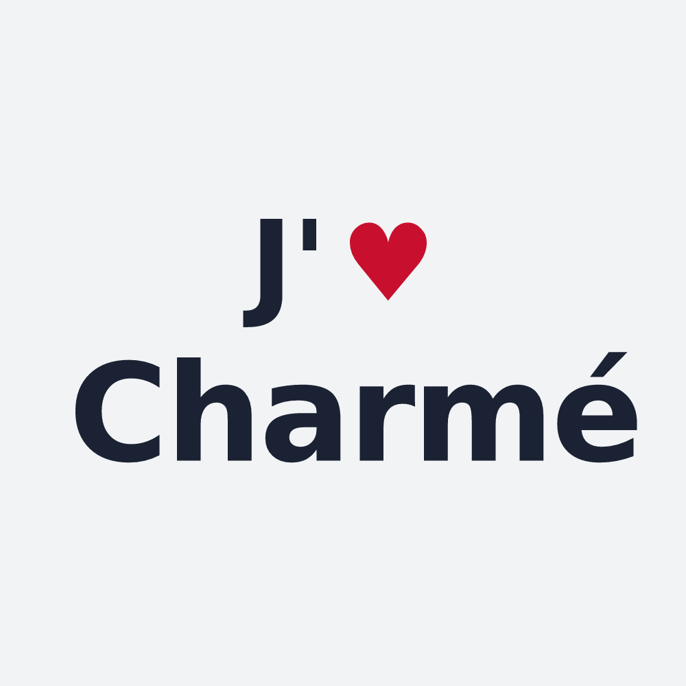 Poster personnalisé Charmé — design « J'aime Charmé » imprimé sur le poster
