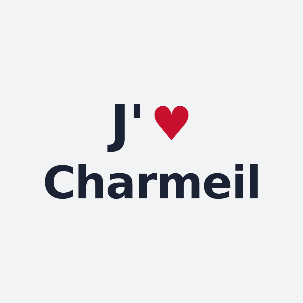 Poster personnalisé Charmeil — design J'aime Charmeil