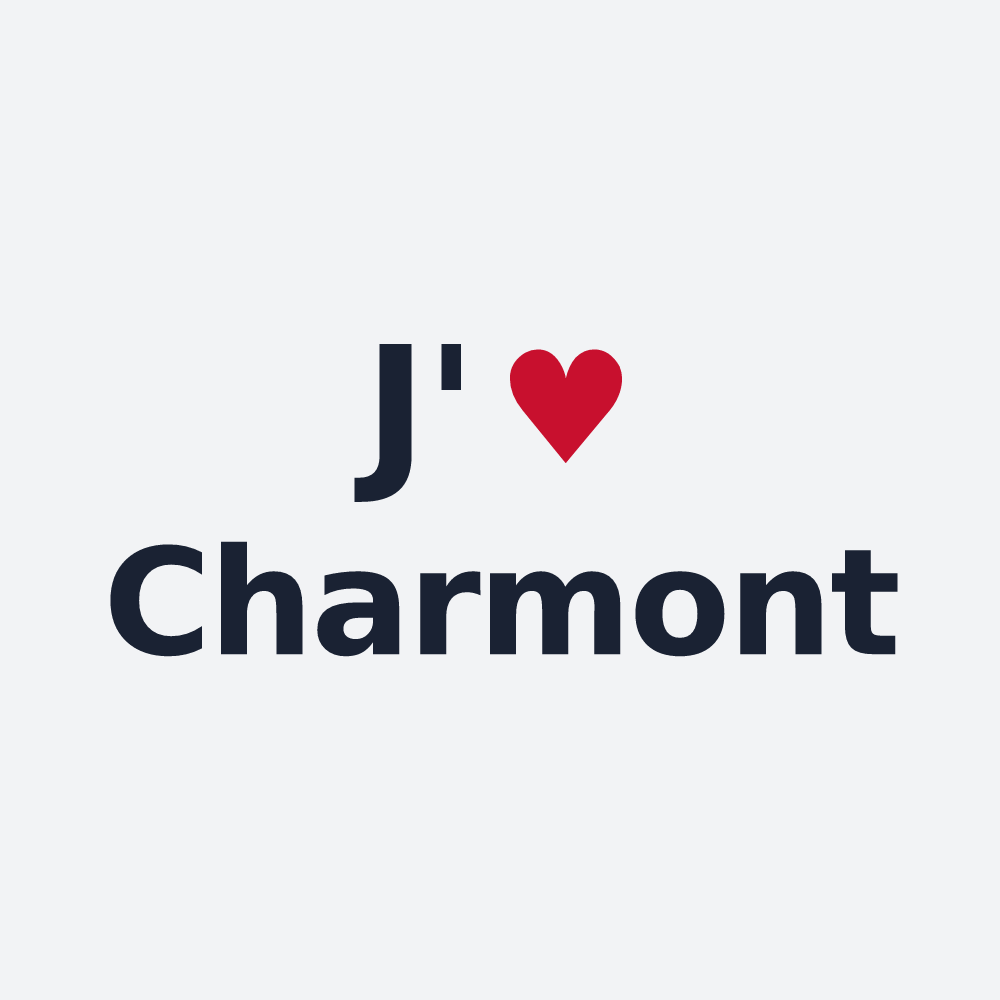 Poster personnalisé Charmont — design « J'aime Charmont » imprimé sur le poster