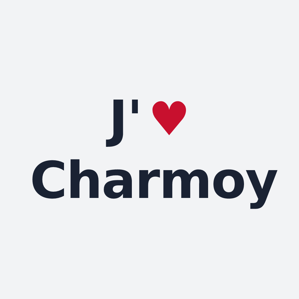 Poster personnalisé Charmoy — design « J'aime Charmoy » imprimé sur le poster