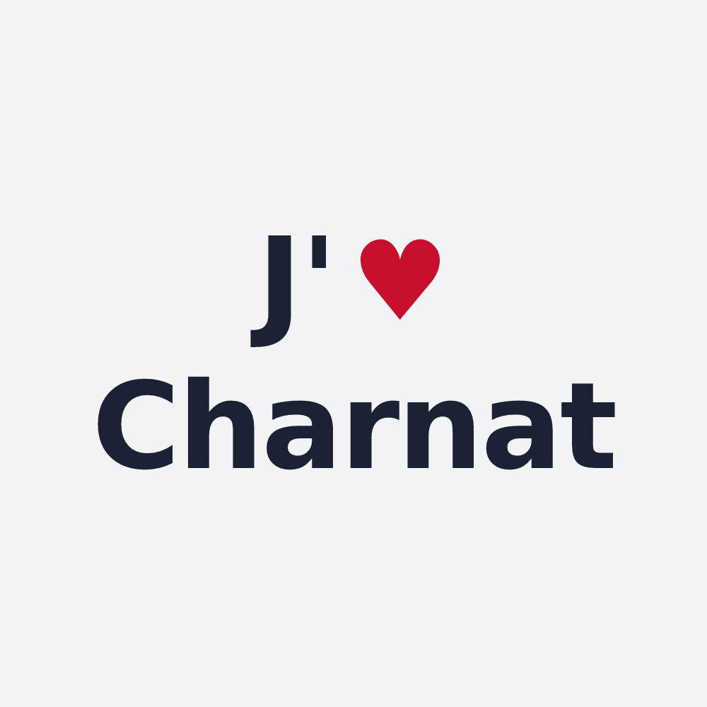Poster personnalisé Charnat — design « J'aime Charnat » imprimé sur le poster
