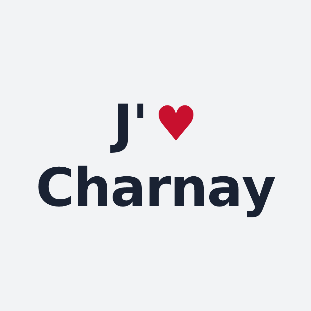 Poster personnalisé Charnay — design « J'aime Charnay » imprimé sur le poster