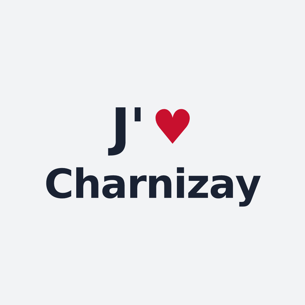 Poster personnalisé Charnizay — design « J'aime Charnizay » imprimé sur le poster