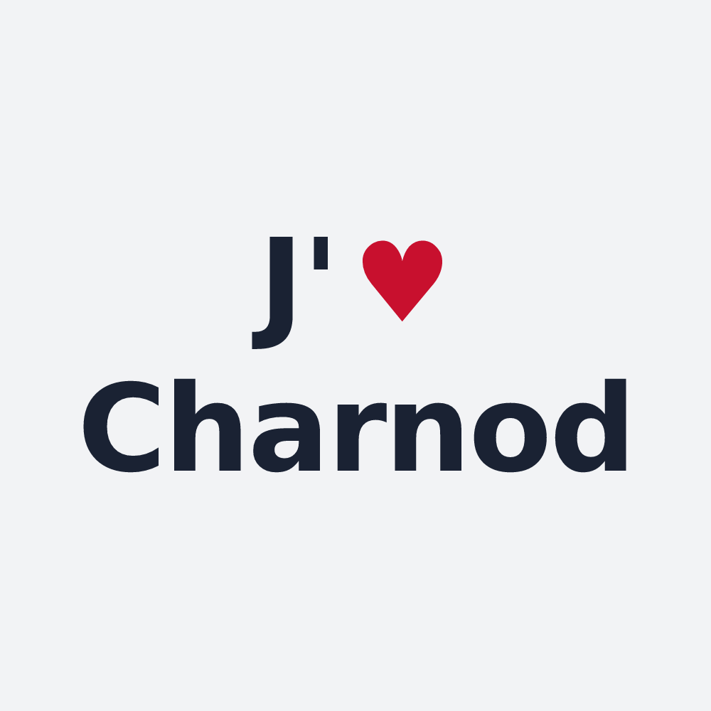 Poster personnalisé Charnod — design J'aime Charnod