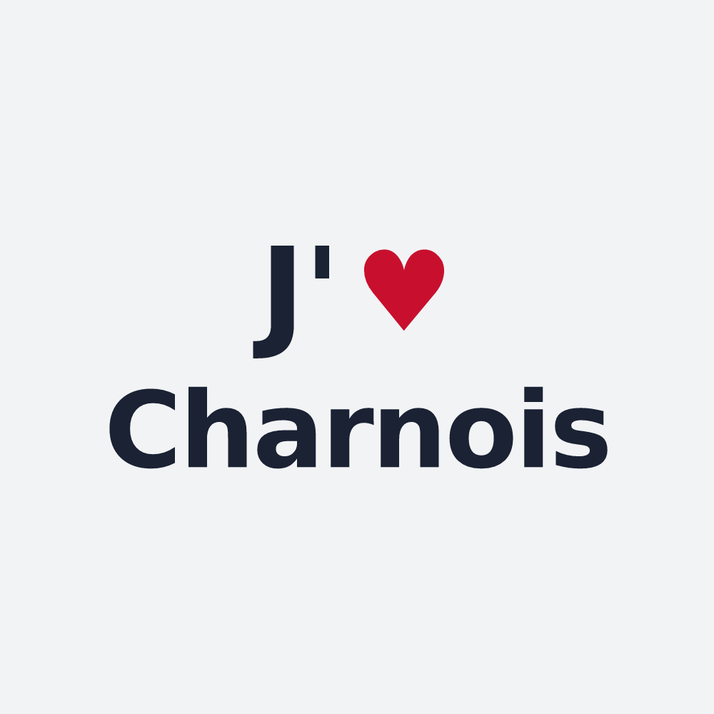 Poster personnalisé Charnois — design J'aime Charnois